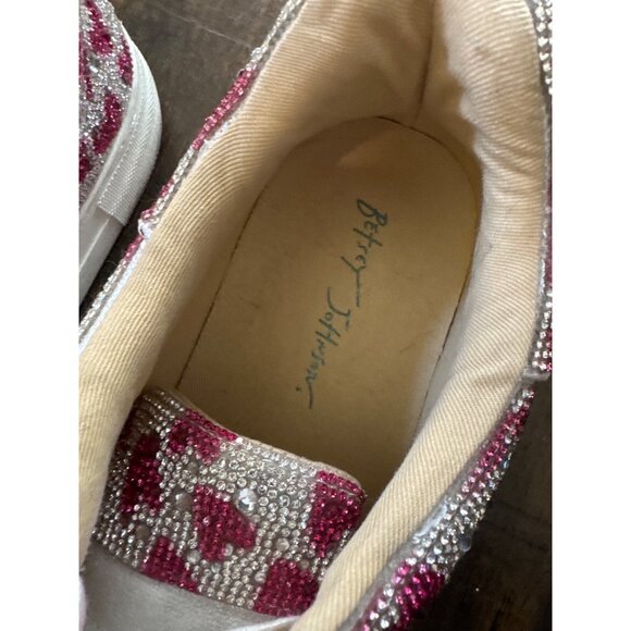 Betsey Johnson Platform Sneakers Rhinestone SHOES Hearts Size 13M - Picture 3 of 8